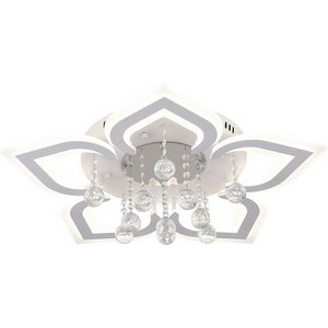 Изображение товара Потолочная люстра с пультом ДУ Natali Kovaltseva Cascade LED LAMPS 81159 с цветами с подвесками