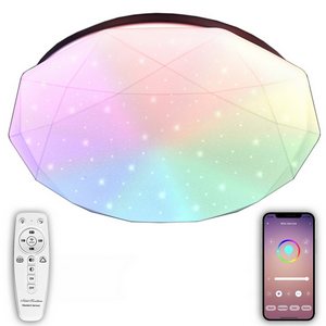 Изображение товара Потолочный светильник накладной светодиодный диаметром 50 см с пультом и управлением смартфоном регулировкой цветовой температуры яркости ночным режимом таймером LAMPS 81100 Natali Kovaltseva Led (Умный дом)