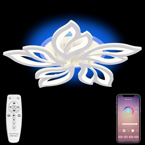 Изображение товара Люстра потолочная с пультом с цветовыми режимами (+ночной режим) с пультом светодиодная LAMPS 81150, 100W, белый, с подсветкой Natali Kovaltseva LED LIGHT 81150 (Умный дом)