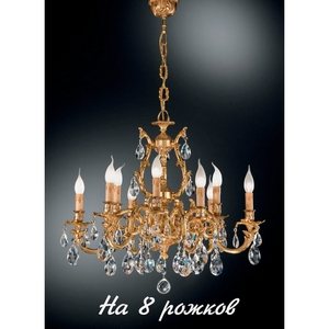 Изображение товара Подвесная люстра с хрусталем Nervilamp 1635 1635/8 подсвечник