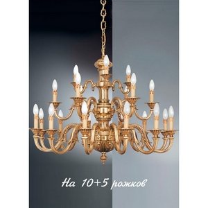 Изображение товара Большая люстра Nervilamp 3460 3460/10+5 подсвечник