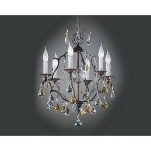 Изображение товара Подвесная люстра с хрусталем Nervilamp 591 591/3+3 подсвечник