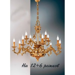 Изображение товара Большая люстра Nervilamp 7305 7305/12+6 подсвечник