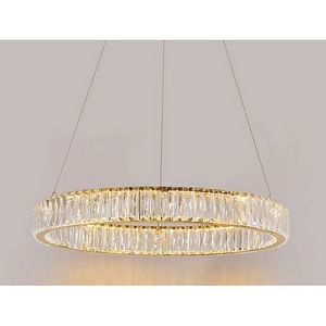 Изображение товара Подвесной светильник светодиодный хрустальный Newport 8240 8240/60 gold кольцо