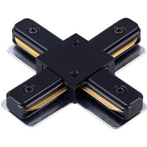 Изображение товара Соединитель с токопроводом X для однофазного двухжильного шинопровода IP20 220V NT22 черный Novotech 135146