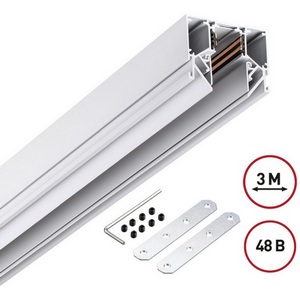 Изображение товара Низковольтный шинопровод для монтажа в натяжной потолок 3м Novotech Flum 135243 SHINO 48V