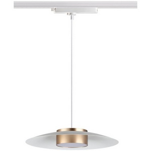 Изображение товара Cветильник светодиодный трековый однофазный трехжильный, провод 1м IP20 4000К 18W 220-240V NT22 089 белый/золото Novotech Pilz 358896