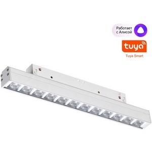 Изображение товара Трековый светильник низковольтный светодиодный Novotech Flum 359487 белый LED 12W 48V 3000-6500K (Умный дом, Алиса)