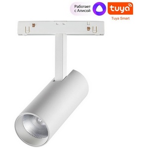 Изображение товара Трековый светильник низковольтный диммируемый Novotech Flum 359495 SHINO белый LED 12W 48V 3000-6500K (Умный дом, Алиса)