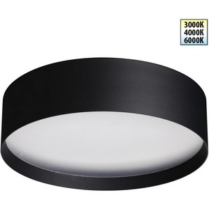 Изображение товара Потолочный светильник накладной светодиодный диаметром 30 см с переключ. цв. температуры Novotech Orbis 359601 черный IP20 LED 36W 220-240V 3000К\4000К\6000К