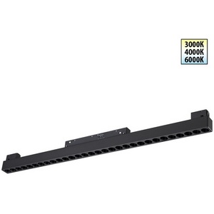 Изображение товара Трековый светильник светодиодный для низковольтного шинопровода Novotech Flum 359625 черный с переключ. цв. темпер. IP20 LED 3000К\4000К\6000К 30W 48V