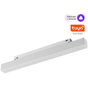 Изображение товара Трековый светильник низковольтный светодиодный Novotech Flum 359628 белый диммир. со сменой цв.температуры, пульт ДУ/Tuya Smart Life IP20 LED 10W 48V 3000-6000K (Умный дом, Алиса)