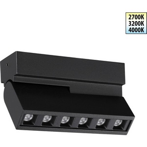 Изображение товара Накладной светильник светодиодный Novotech Eos 359759 черный с перекл. цв. температуры IP20 LED 6W 180-265V 2700К/3200К/4000К