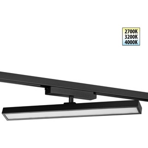 Изображение товара Трековый светильник однофазный светодиодный трехжильный с переключ. цв. температуры Novotech Stratus 359779 черный IP20 LED 24W 180-265V 2700К/3200К/4000К