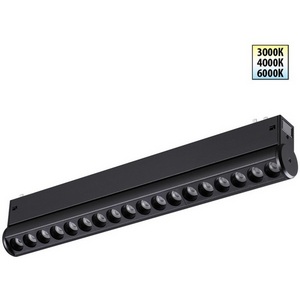 Изображение товара Трековый светильник однофазный светодиодный Novotech Vector 359948 черный с переключ. цв. темпер. IP20 LED 3000К\4000К\6000К 18W 90-240V
