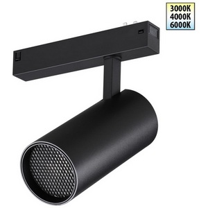 Изображение товара Трековый светильник однофазный светодиодный Novotech Vector 359960 черный с переключ. цв. темпер. IP20 LED 3000К\4000К\6000К 30W 90-240V
