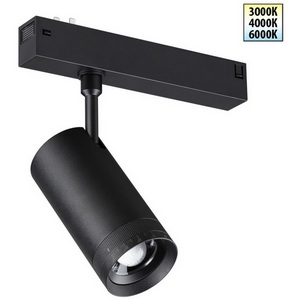 Изображение товара Трековый светильник однофазный светодиодный Novotech Vector 359961 черный с переключ. цв. темпер. IP20 LED 15W 3000К\4000К\6000К 90-240V