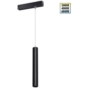 Изображение товара Трековый светильник однофазный светодиодный Novotech Vector 359963 черный с переключ. цв. темпер. IP20 LED 3000К\4000К\6000К 10W 90-240V