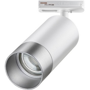 Изображение товара Светильник трековый однофазный двухжильный IP20 9W 220V NT22 068 белый/серебро Novotech Slim 370862