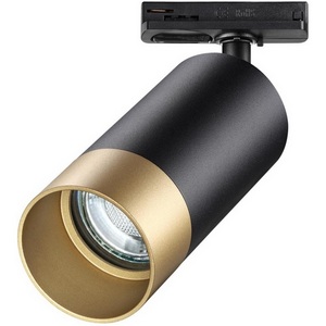 Изображение товара Светильник трековый однофазный двухжильный IP20 9W 220V NT22 068 черный/золото Novotech Slim 370863