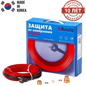 Изображение товара Греющий кабель в трубу Вт/м м, с сальником 1/2 и 3/4, саморегулирующийся, питьевой Nunicho 14090108