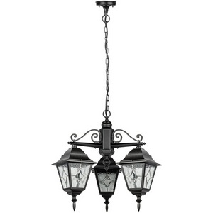 Изображение товара Уличный светильник подвесной IP44 Oasis Light QUADRO M lead GLASS 79970MlgW/3 Bl в виде фонаря