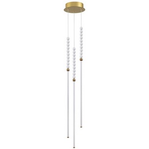 Изображение товара Потолочный светильник подвесной с 3 лампами Odeon Light Monella 6639/33L металл/античная бронза/белые бусы из акрила IP20 LED 33W 3500K 220V
