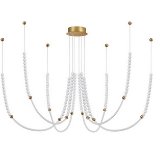 Изображение товара Люстра led для гостиной Odeon Light Monella 6639/70L металл/античная бронза/белые бусы из акрила IP20 LED 70W 3500K 220V