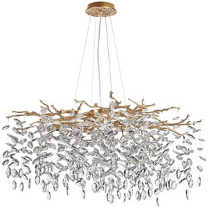 Изображение товара Подвесная люстра Odeon Light Delica 4969/12 HALL античн.бронза/алюмин./хрусталь G9 12*40W лепестки с подвесками