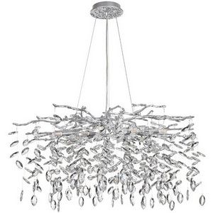 Изображение товара Подвесная люстра для гостиной для 20 кв.м Odeon Light Delica 4970/10 HALL матов.серебристый/алюмин./хрусталь G9 10*40W лепестки с подвесками