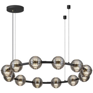 Изображение товара Подвесной светильник Odeon Light Troni LED 5041/120L черн./золото/дымчатый/металл/стекло 120W 4000К 9364Лм