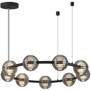 Изображение товара Подвесной светильник Odeon Light Troni 5041/90L черн./золото/дымчатый/металл/стекло LED 90W 4000К 7751Лм