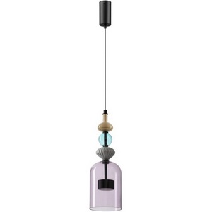 Изображение товара Каскадный подвесной светильник Odeon Light Palleta 5046/12LA черный/фиолетовый/металл/стекло/керамика LED 12W 4000К 1400Лм