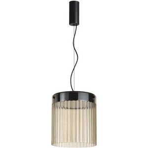 Изображение товара Каскадный подвесной светильник Odeon Light Pillari 5047/20L черный/светл.янтарный/металл/стекло LED 20W 4000К 2238Лм