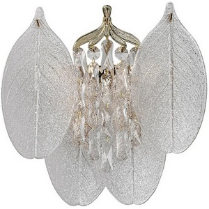 Изображение товара Бра Odeon Light Tears 5049/3W золото/прозрачный/металл/хрусталь/стекло E14 3*40W лепестки с подвесками