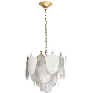 Изображение товара Подвесная люстра с белым плафоном Odeon Light Porcela 5051/11 золото/белый/прозрачный/металл/фарфор/стекло E14 11*40W лепестки