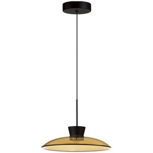 Изображение товара Подвесной светильник Odeon Light Saucer 5055/9LA черный/янтарный/металл/стекло LED 9W 3000К