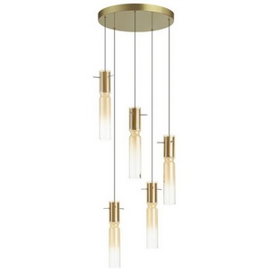 Изображение товара Подвесная каскадная люстра Odeon Light Scrow 5058/25LA PENDANT золотой/янтарный/металл/стекло LED 5*5W 3000K