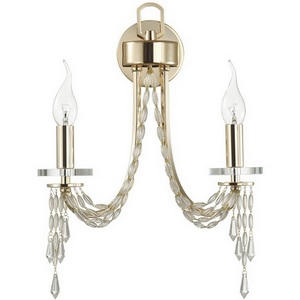 Изображение товара Бра Odeon Light Capel 5063/2W золото/прозрачный/металл/хрусталь E14 2*40W подсвечник с подвесками