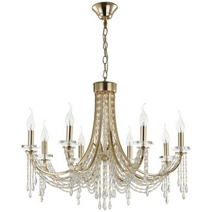 Изображение товара Подвесная люстра Odeon Light Capel 5063/8 золото/прозрачный/металл/хрусталь E14 8*40W подсвечник с подвесками