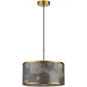 Изображение товара Подвесной светильник Odeon Light Bergi 5064/1 античн.бронза/серо-беж./металл/натур.камен.шпон" E27 LED 1*10W"