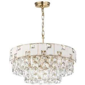 Изображение товара Подвесная люстра Odeon Light Chessi 5076/11 золото/прозрачный/белый/металл/хрусталь/алебастр E14 11*40W с подвесками