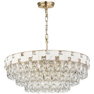 Изображение товара Подвесная люстра светодиодная 42 вт Odeon Light Chessi 5076/21 золото/прозрачный/белый/металл/хрусталь/алебастр E14 21*40W с подвесками