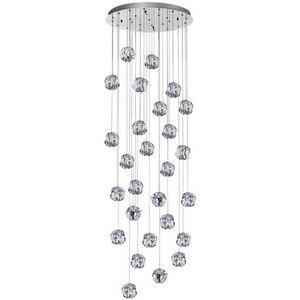 Изображение товара Потолочная каскадная люстра led накладная Odeon Light Jemstone 5084/120L хром/прозрачный/металл/акрил LED 120W 4000K 6000Лм