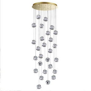 Изображение товара Потолочная каскадная люстра led накладная Odeon Light Jemstone 5085/120L золото/прозрачный/металл/акрил LED 120W 4000K 5500Лм