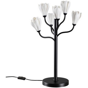 Изображение товара Настольная лампа Odeon Light Gardi 5090/6T черный матовый/белый/фарфор G4 LED 6*5W с цветами