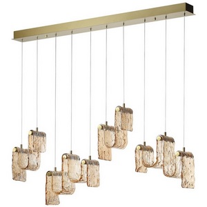 Изображение товара Подвесной светильник светодиодный Odeon Light Flow 5105/52L золотой брашинг/янтарный металл/стекло LED x 52W 4000K