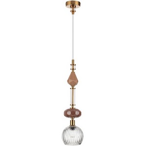 Изображение товара Подвесной светильник Odeon Light Terra 5414/1C античная бронза/бежев/коричнев/стекло/керамика E14 1*40W