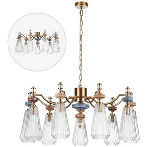 Изображение товара Подвесная люстра Odeon Light Terra 5414/9 античная бронза/терракот/синий/бежевый/коричневый/металл/керамика E14 9*40W