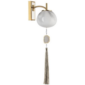 Изображение товара Бра подвесное Odeon Light Fiolent 5432/1W золотой(под латунь)/стекло/кисточка/агат E14 1*40W с подвесками